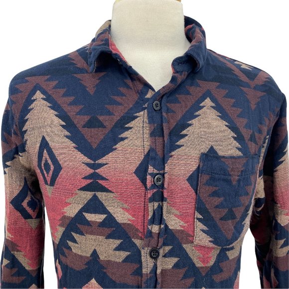 Pacsun Men's Casual Multicolor Aztec Tribal Print Button Down Shirt Size Large L - Picture 2 of 6